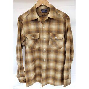 Pendleton VTG Vintage Brown Wool Plaid Size Small